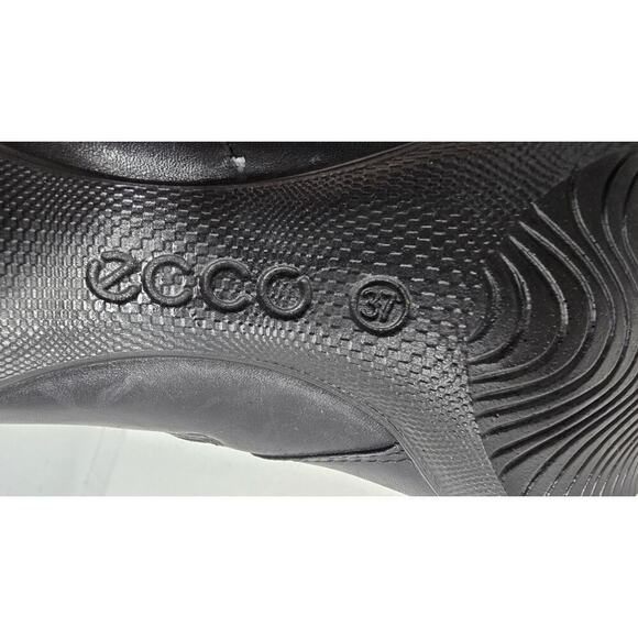 WOMEN'S ECCO LEATHER SIDE ZIP ANKLE BOOTS BOOTIES BLACK HEELS SZ 37-US 6.5 B - Picture 9 of 10